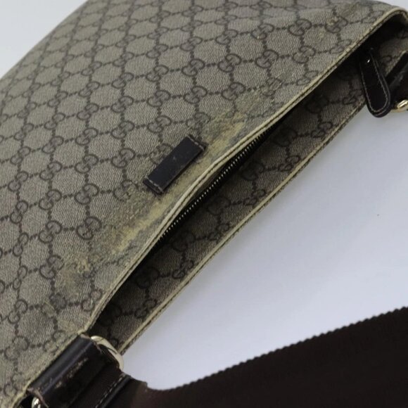 GUCCI GG Supreme Shoulder Bag PVC Leather Beige - Picture 9 of 16